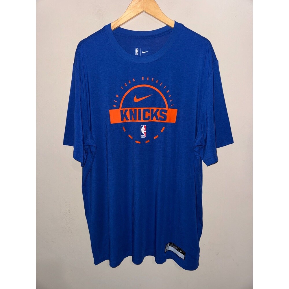 Men's 2XL-T Nike NBA New York Knicks Team Issued PE On-Court Practice Shirt Blue